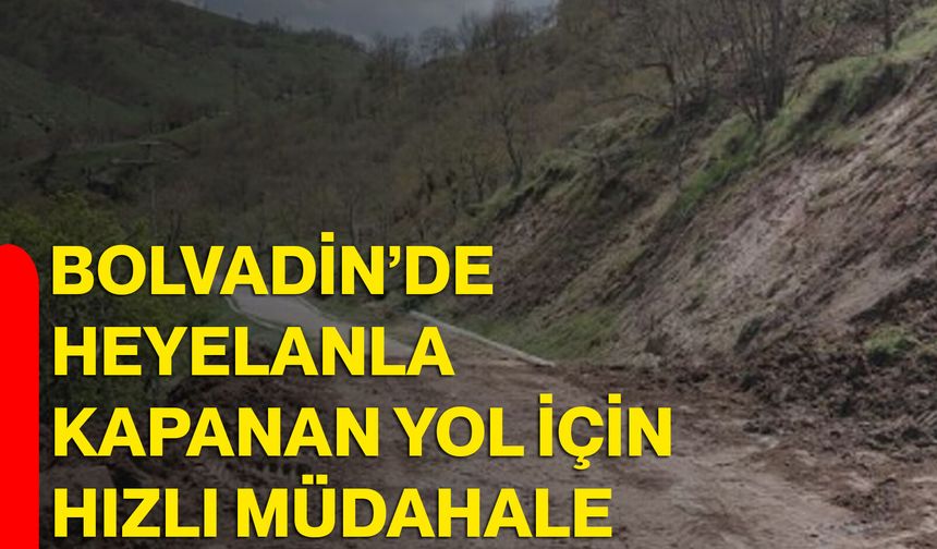 Bolvadin’de heyelanla kapanan yol için hızlı müdahale