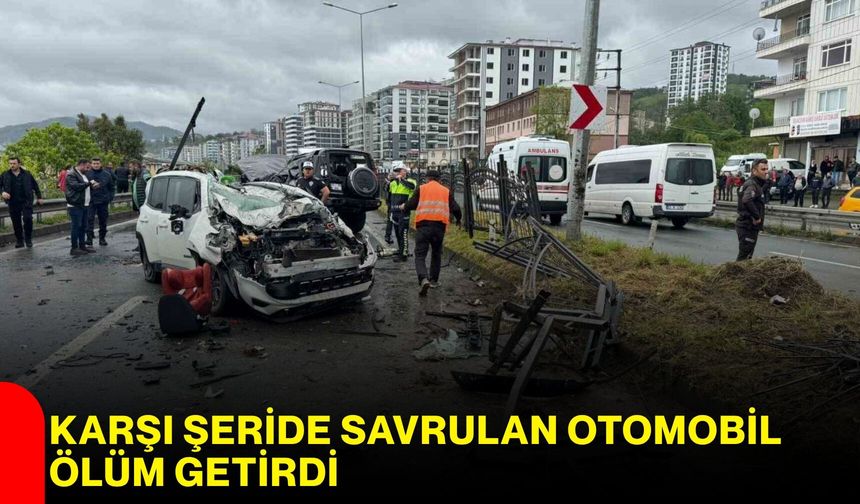 Karşı Şeride Savrulan Otomobil Ölüm Getirdi