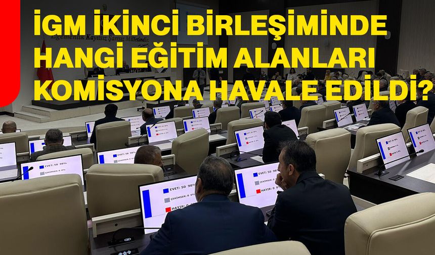 İGM İkinci Birleşiminde Hangi Eğitim Alanları Komisyona Havale Edildi?