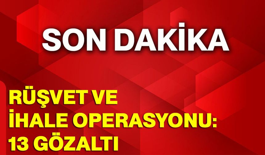 Rüşvet ve ihale operasyonu: 13 gözaltı