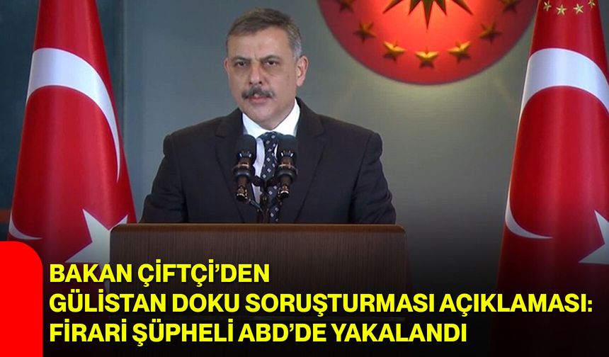 Bakan Çiftçi’den Gülistan Doku soruşturması açıklaması: Firari şüpheli ABD’de yakalandı