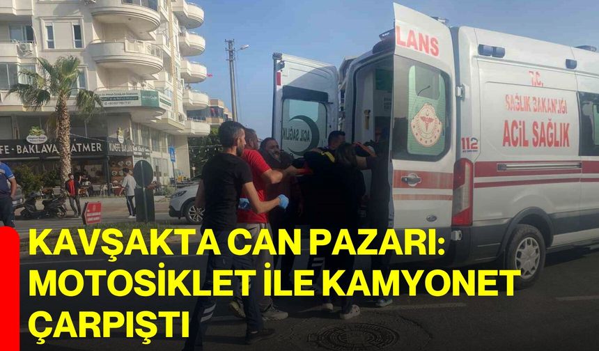Kavşakta Can Pazarı: Motosiklet ile Kamyonet Çarpıştı