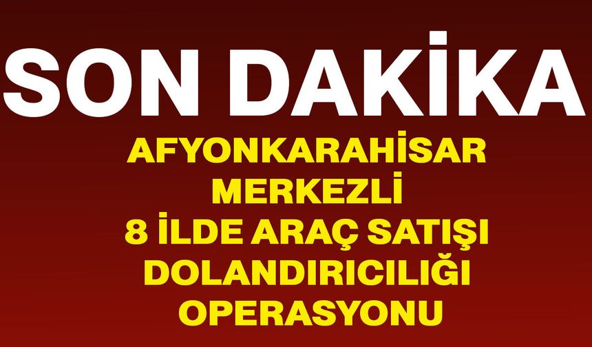 Afyonkarahisar merkezli 8 ilde araç satışı dolandırıcılığı operasyonu: 11 gözaltı