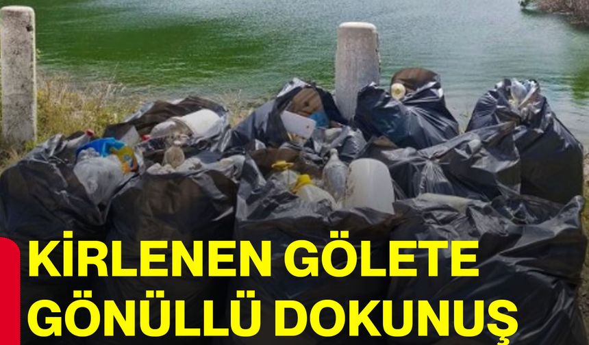 Göleti el birliğiyle temizlediler