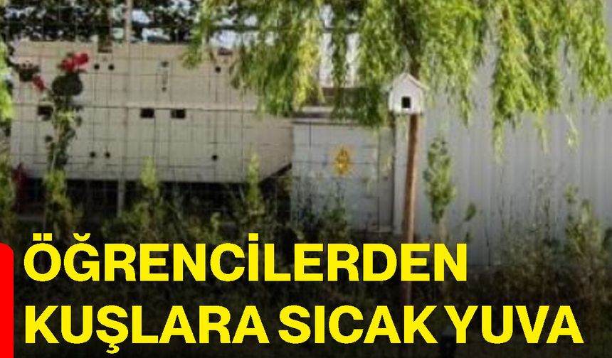 Öğrencilerden kuşlara sıcak yuva