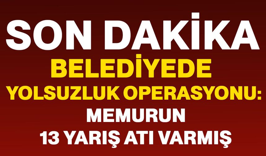 Belediyede yolsuzluk operasyonu: belediye memurunun 13 yarış atı varmış