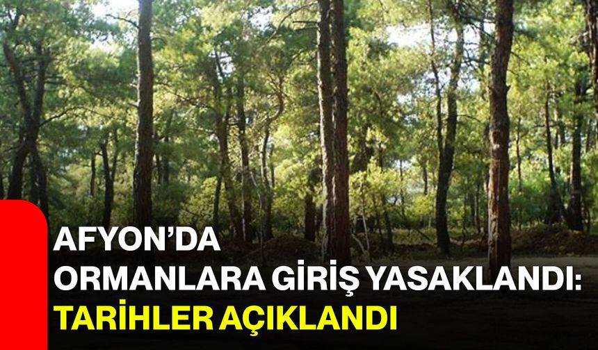 Afyon’da ormanlara giriş yasaklandı: Tarihler açıklandı