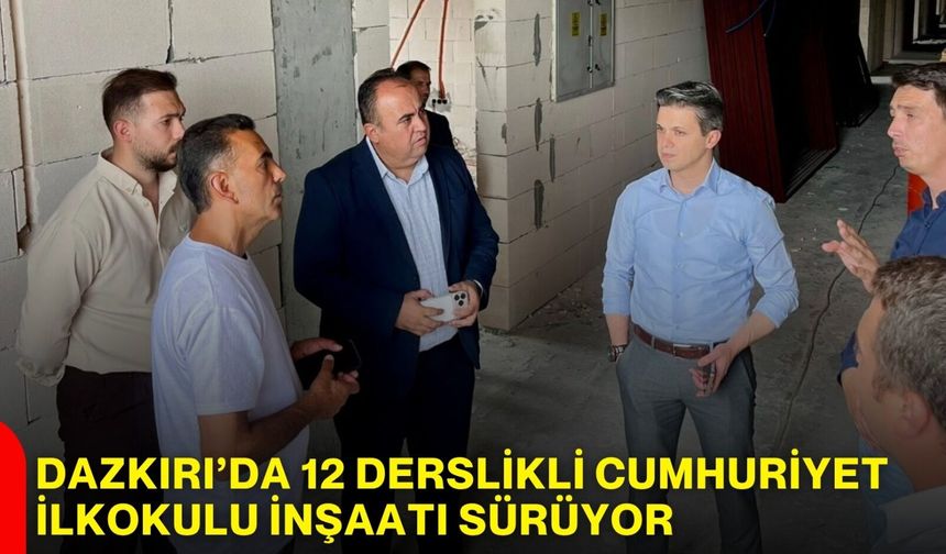 Dazkırı’da 12 derslikli Cumhuriyet İlkokulu inşaatı sürüyor