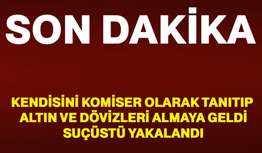 Kendisini komiser olarak tanıtıp altın ve dövizleri almaya geldi, suçüstü yakalandı