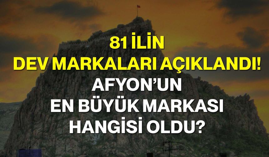 81 ilin dev markaları açıklandı! Afyon’un en büyük markası hangisi oldu?