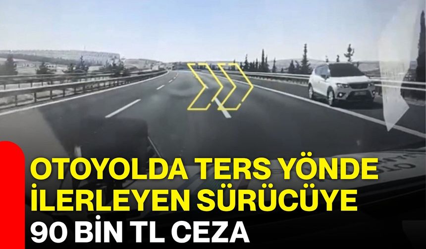 Otoyolda ters yönde ilerleyen sürücüye 90 bin TL ceza