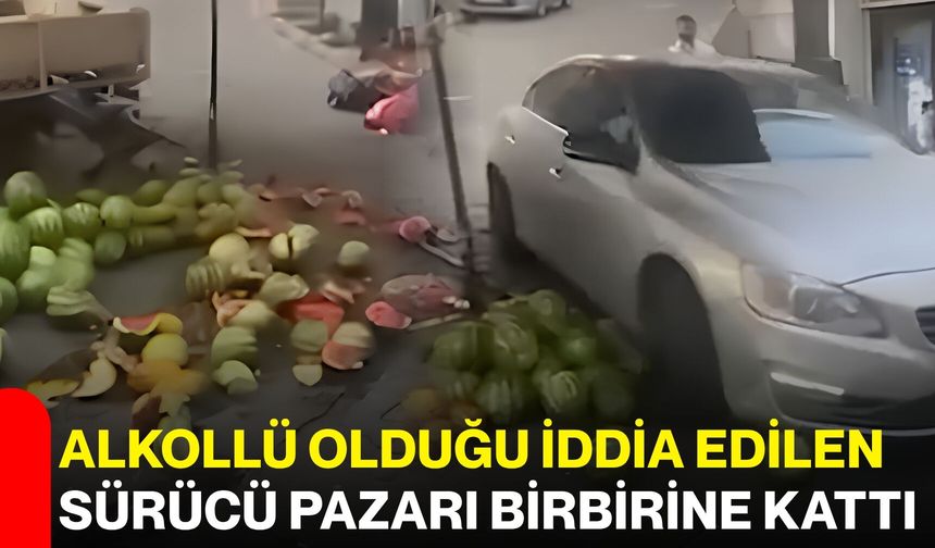 Alkollü olduğu iddia edilen sürücü pazarı birbirine kattı