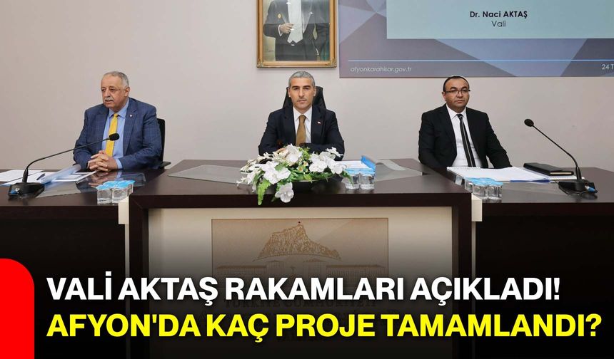 Vali Aktaş rakamları açıkladı! Afyon'da kaç proje tamamlandı?