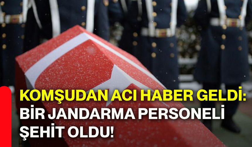 Komşudan acı haber geldi: Bir jandarma personeli şehit oldu!