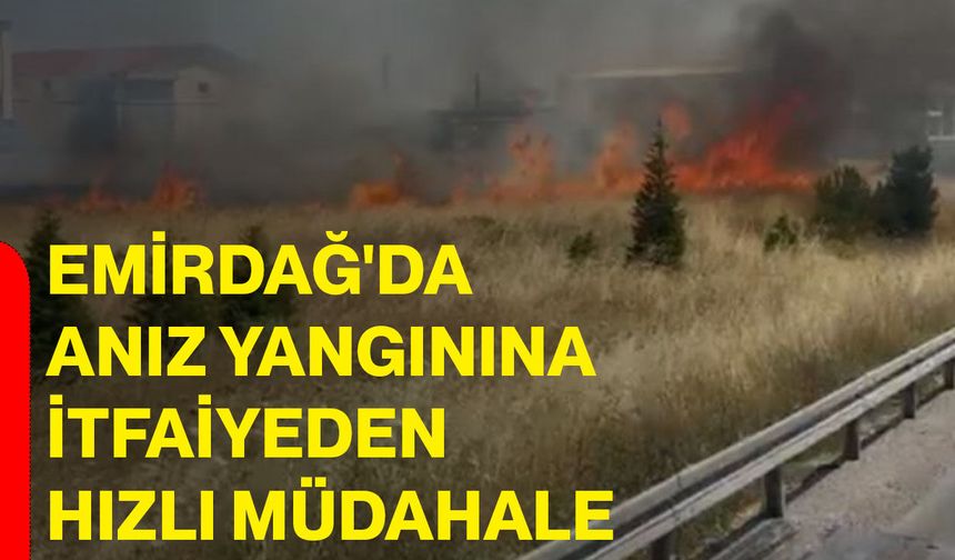 Emirdağ'da anız yangınına itfaiyeden hızlı müdahale