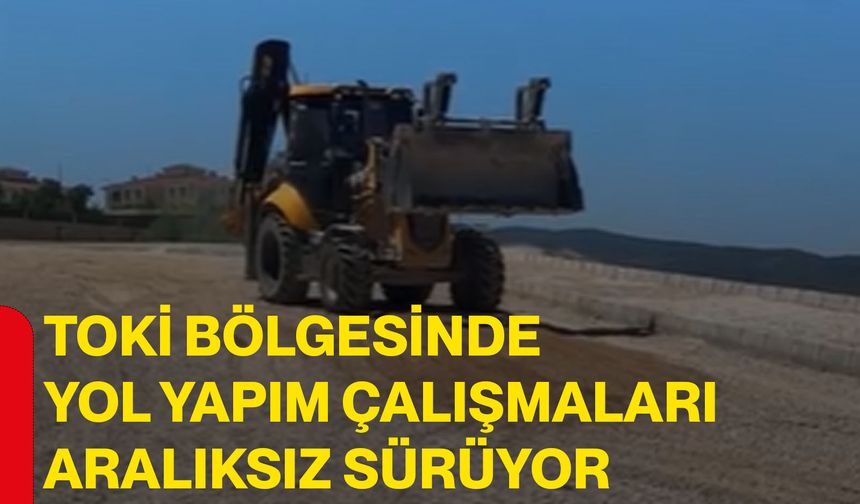 TOKİ bölgesinde yol yapım çalışmaları aralıksız sürüyor