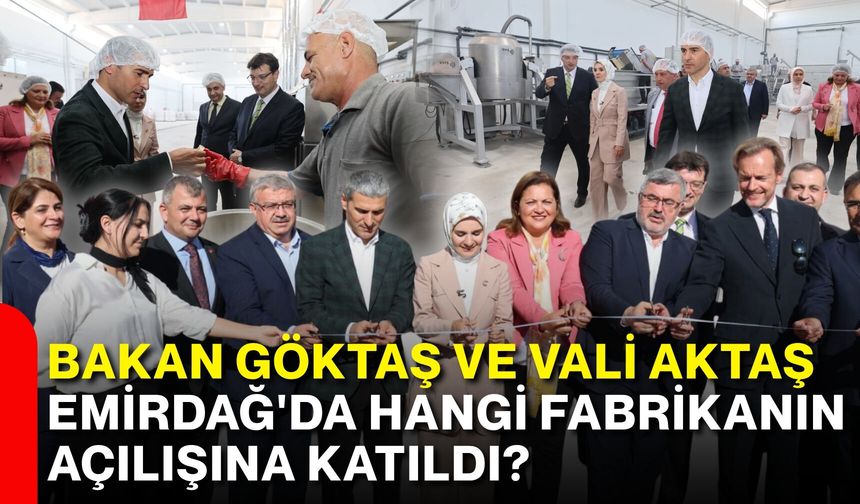 Bakan Göktaş ve Vali Aktaş Emirdağ'da hangi fabrikanın açılışına katıldı?