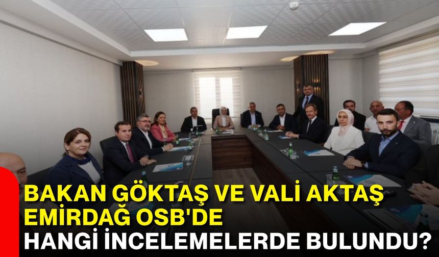 Bakan Göktaş ve Vali Aktaş Emirdağ OSB'de hangi incelemelerde bulundu?