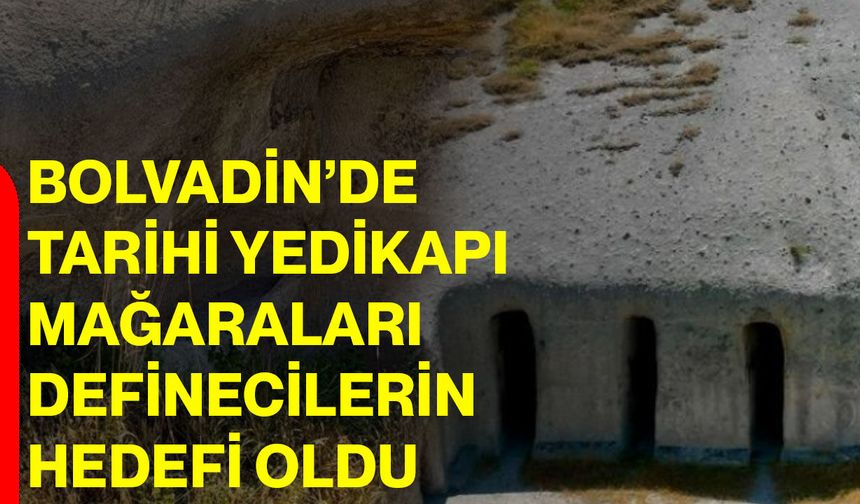 Bolvadin’de tarihi Yedikapı Mağaraları definecilerin hedefi oldu