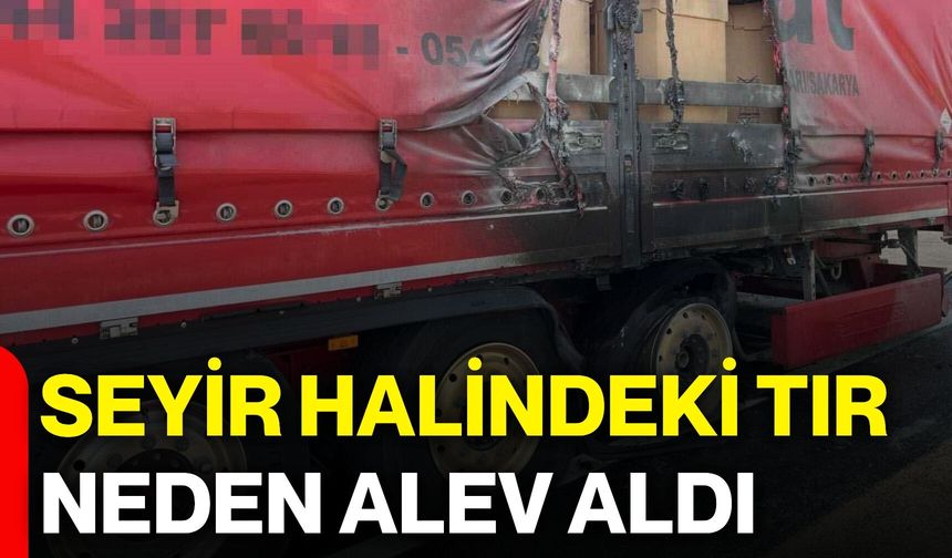 Seyir halindeki tır alev aldı