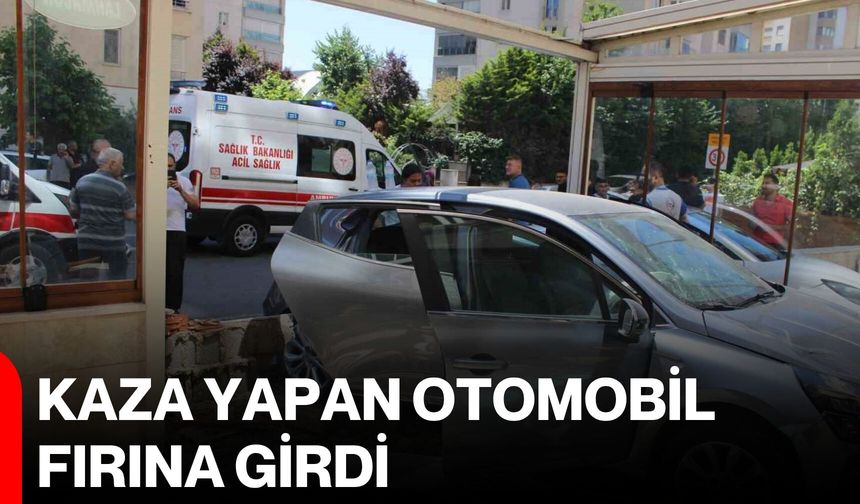 Kaza yapan otomobil fırına girdi