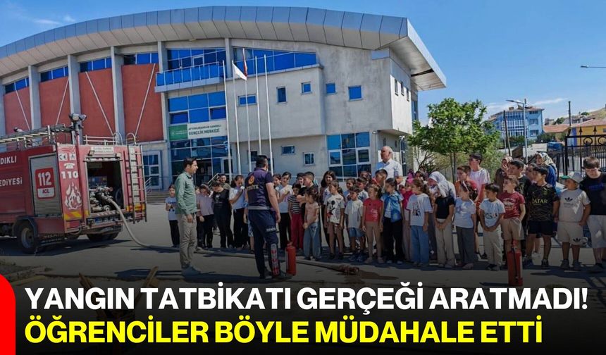 Yangın tatbikatı gerçeği aratmadı! Öğrenciler böyle müdahale etti