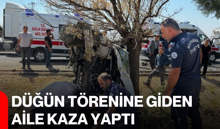 Düğün törenine giden aile kaza yaptı