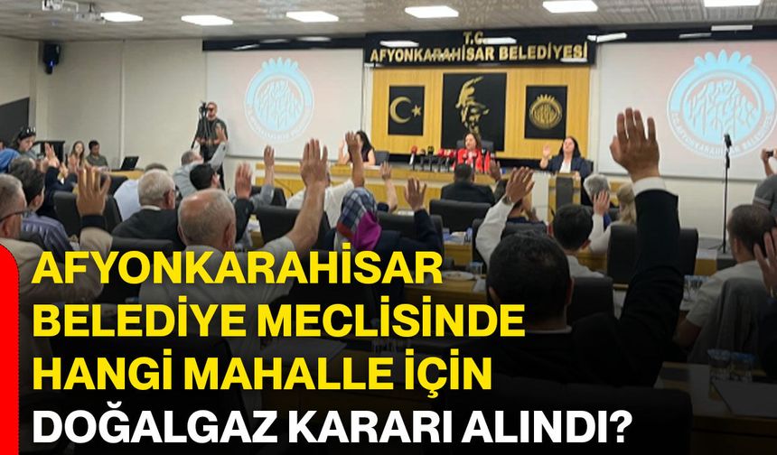 Afyonkarahisar Belediye Meclisinde hangi mahalle için doğalgaz kararı alındı?