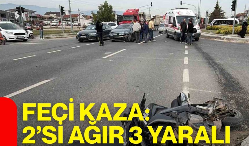 Feci kaza: 2’si ağır 3 yaralı
