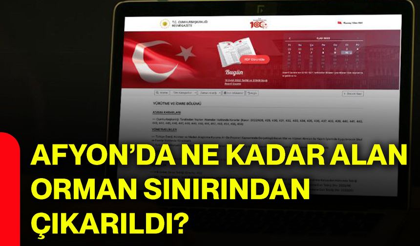 Afyon’da ne kadar alan orman sınırından çıkarıldı?