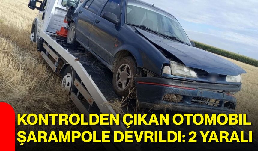 Kontrolden çıkan otomobil şarampole devrildi: 2 yaralı