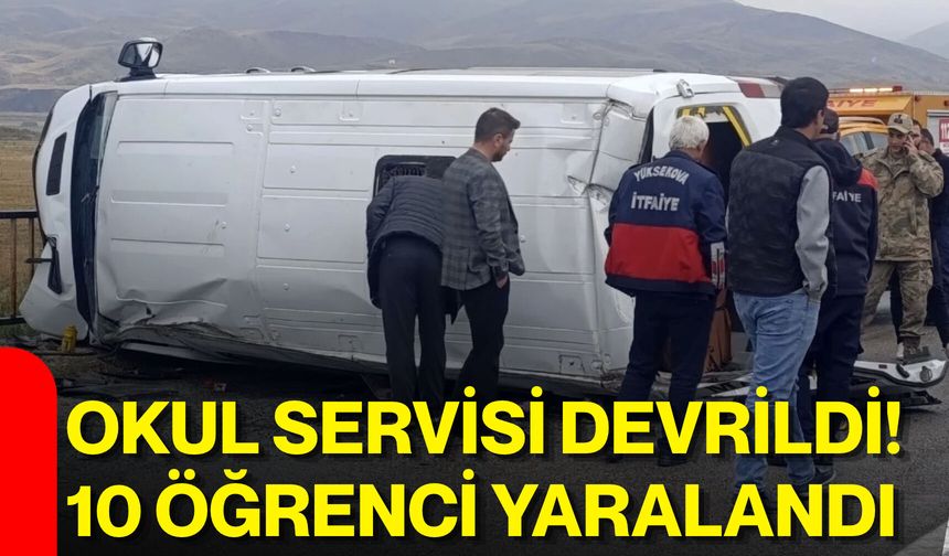 Okul servisi devrildi! 10 öğrenci yaralandı