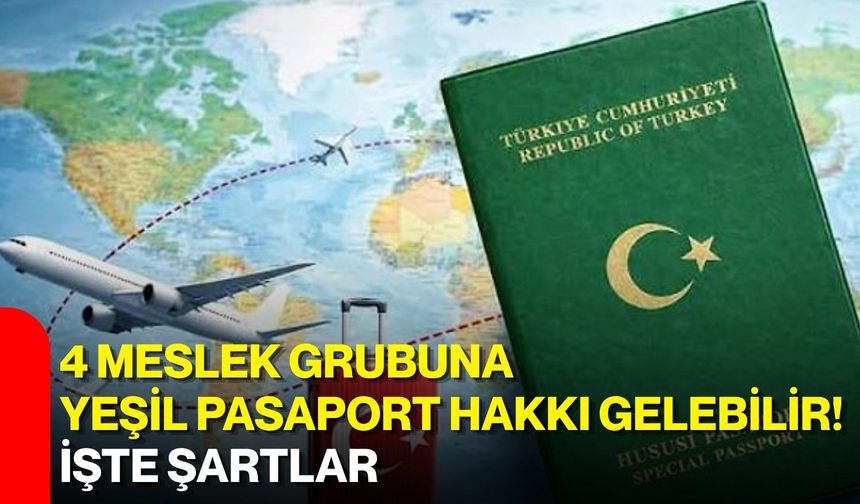 4 meslek grubuna yeşil pasaport hakkı gelebilir! İşte şartlar