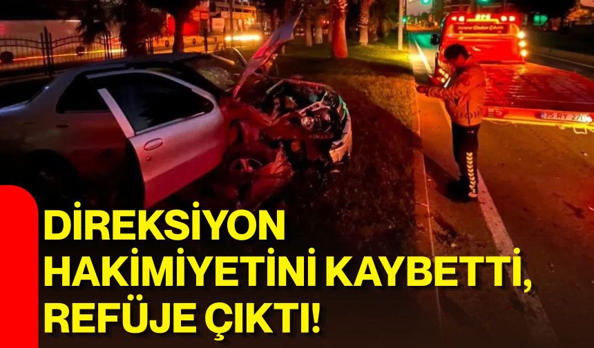 Direksiyon hakimiyetini kaybetti, refüje çıktı!