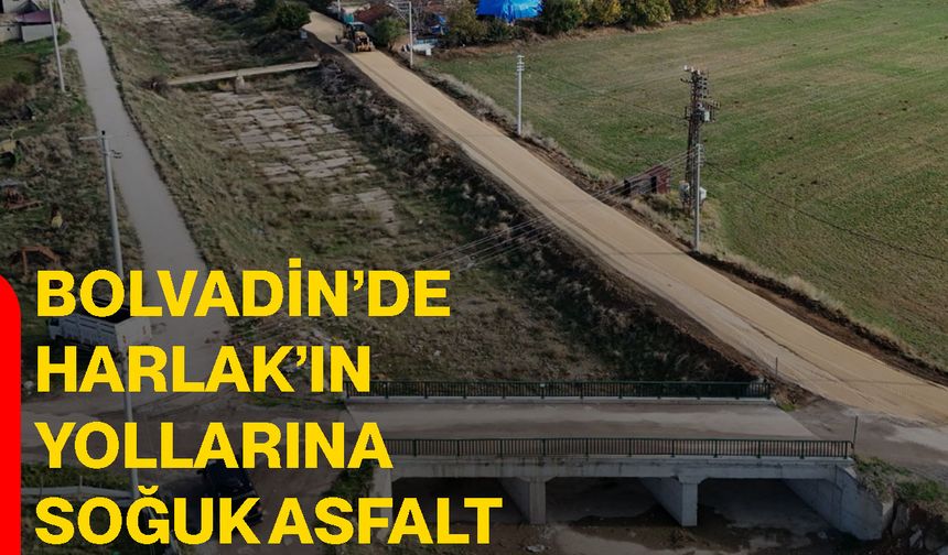 Bolvadin’de Harlak’ın yollarına soğuk asfalt