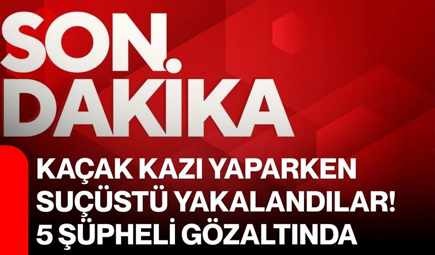 Kaçak kazı yaparken suçüstü yakalandılar! 5 şüpheli gözaltında