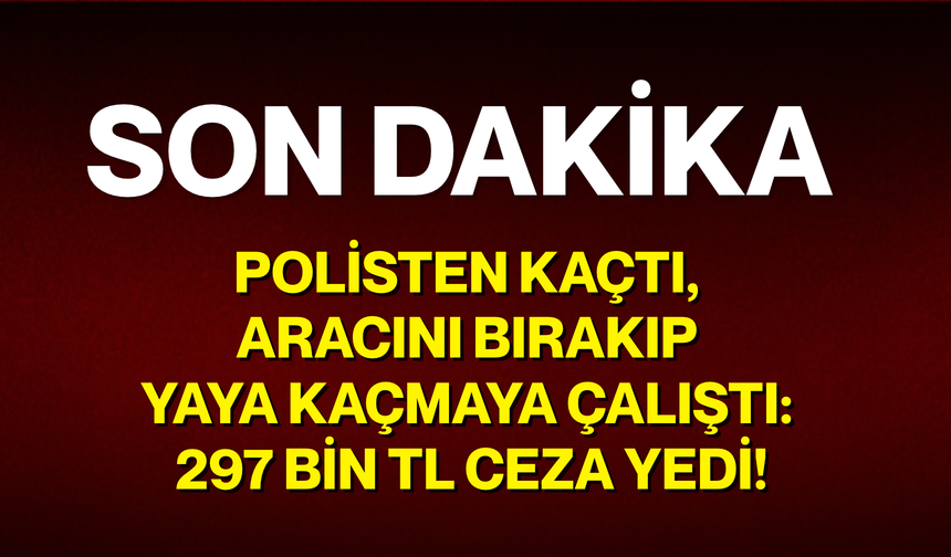 Polisten kaçtı, aracını bırakıp yaya kaçmaya çalıştı: 297 bin TL ceza yedi!