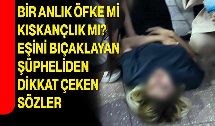 Bir anlık öfke mi, kıskançlık mı? Eşini bıçaklayan şüpheliden dikkat çeken sözler