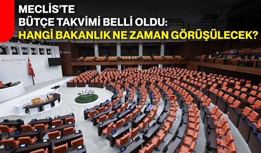 Meclis’te bütçe takvimi belli oldu: Hangi bakanlık ne zaman görüşülecek?