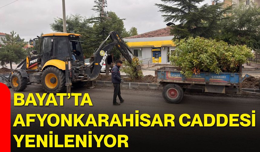 Bayat’ta Afyonkarahisar Caddesi yenileniyor