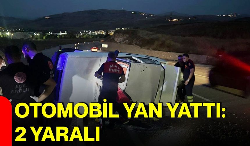 Otomobil yan yattı: 2 yaralı