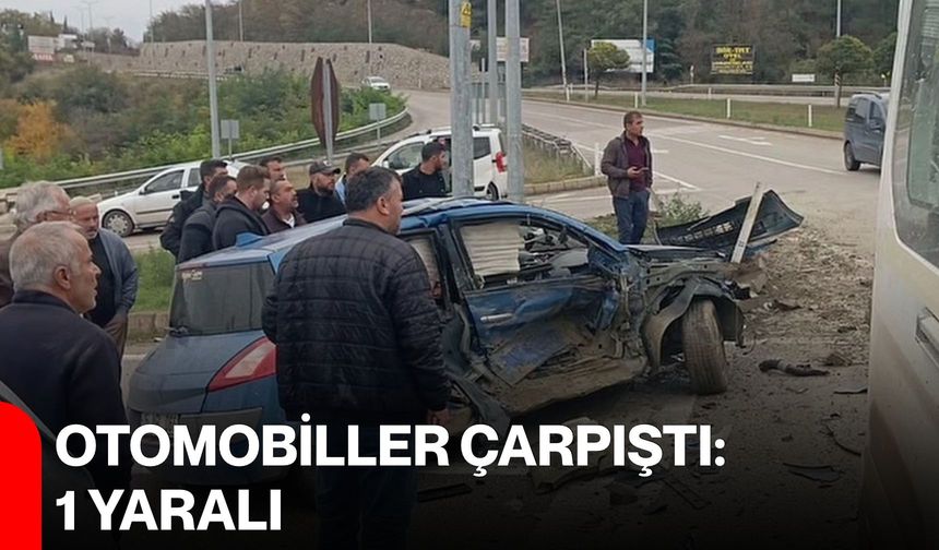 Otomobiller çarpıştı: 1 yaralı