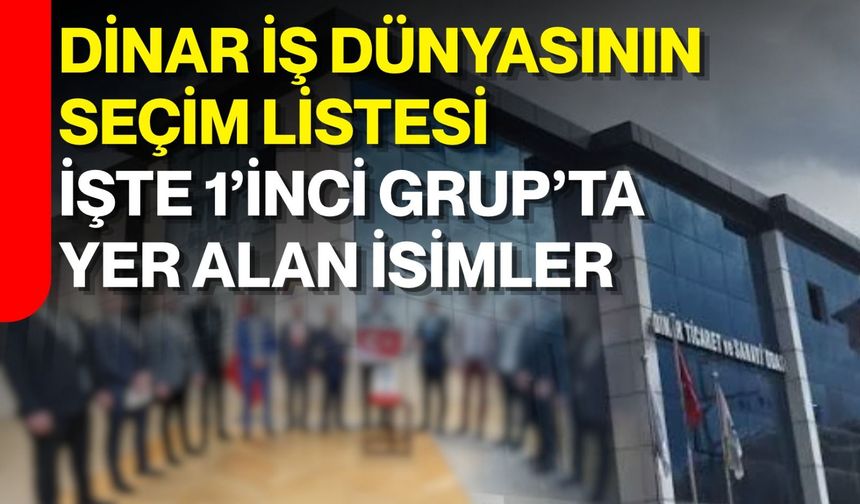 Dinar iş dünyasının seçim listesi: İşte 1’inci grup’ta yer alan isimler