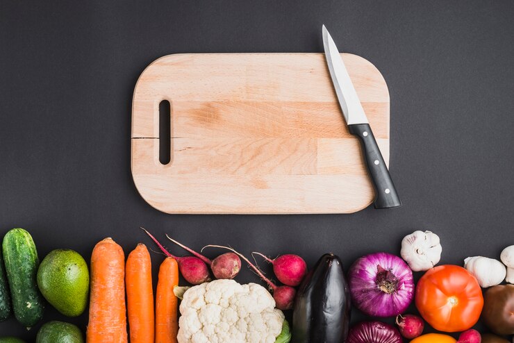 Cutting Board Knife Near Vegetables 23 2147828962