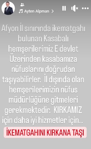 Kırka Belediye Başkanı'ndan İkamet Çağrısı: "Hem Kırka Kazansın Hem Siz Kazanın"