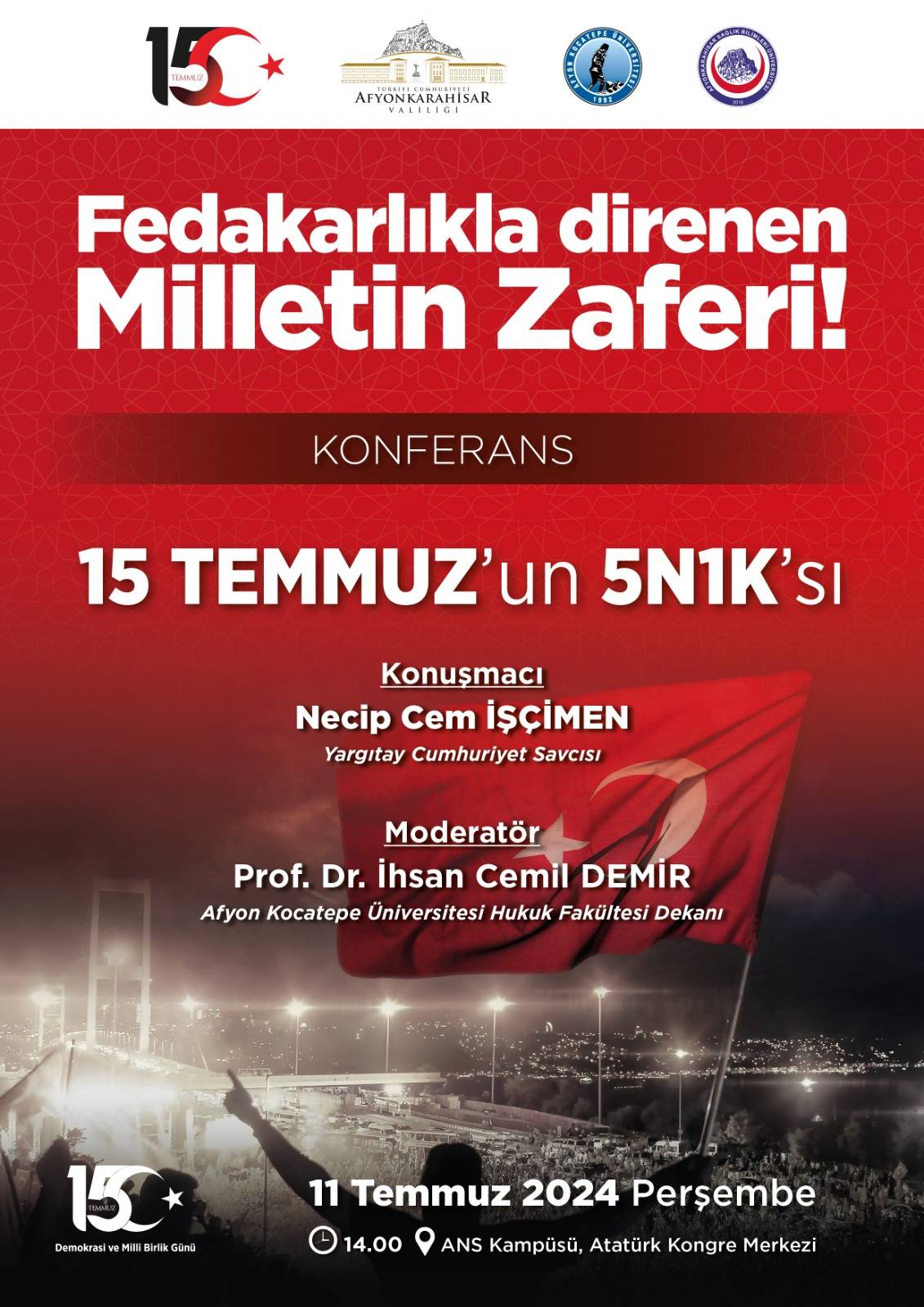 Afyon'da 15 Temmuz Anma Etkinliği