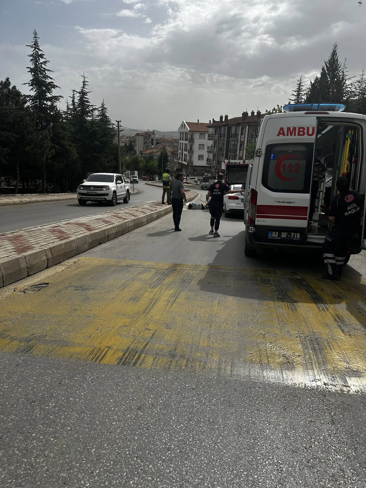 Afyon’da Okul Önünde Faci̇a Ucuz Atlatildi (2)