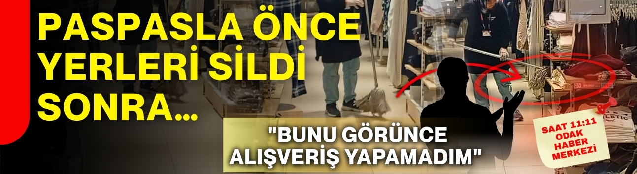 Paspasla önce yerleri sildi sonra… "Bunu görünce alışveriş yapamadım"
