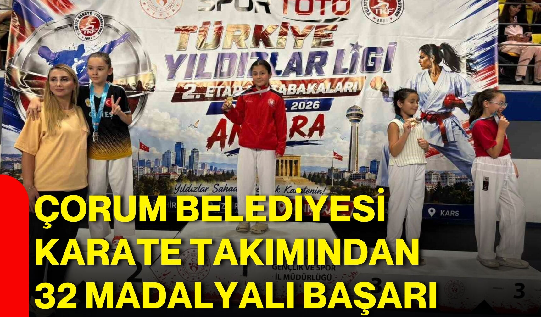 Çorum Belediyesi karate takımından 32 madalyalı başarı