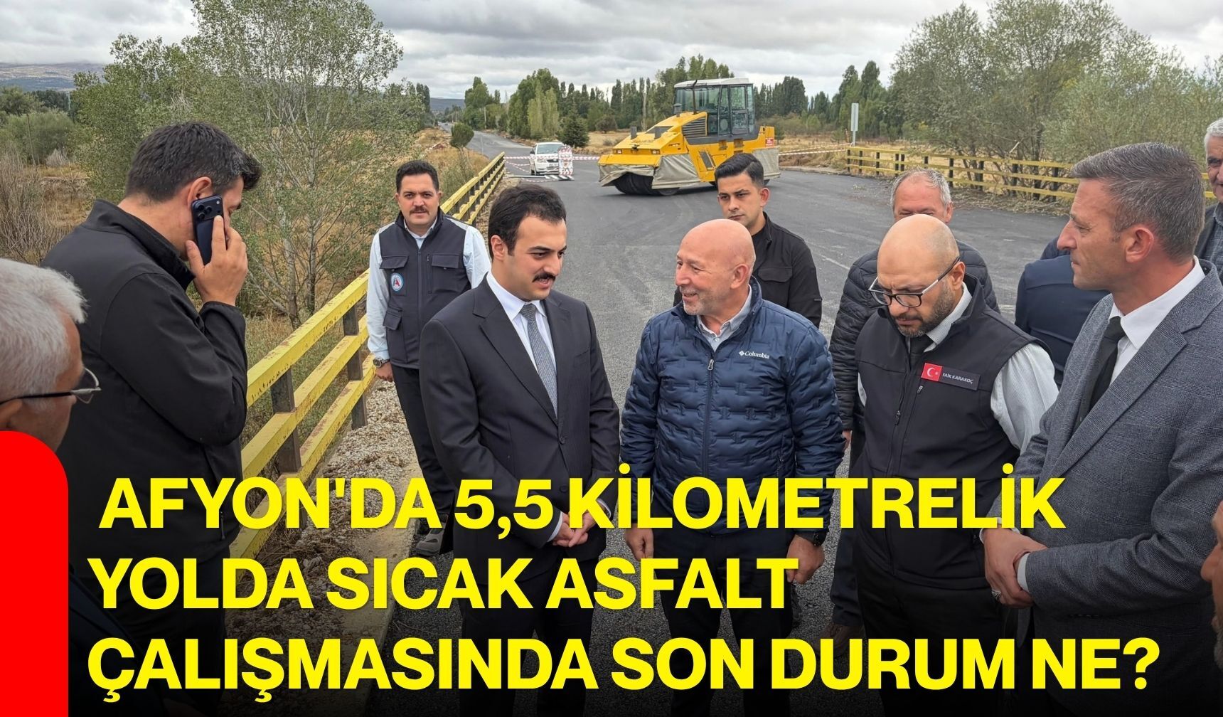 Afyon'da 5,5 kilometrelik yolda sıcak asfalt çalışması